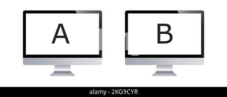 Digital Computer device mockups. 3d vector editable laptop, LED, smartphone and tablet EPS files. Stock Vector
