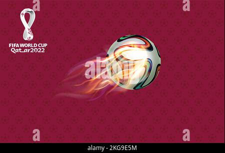 FIFA World Cup 2022 Qatar football match graphics in vector design Stock Vector