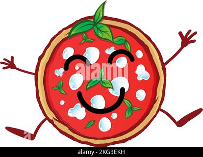 Pizza vector cartoon Illustration. Fast food logo and icon concept Stock Vector