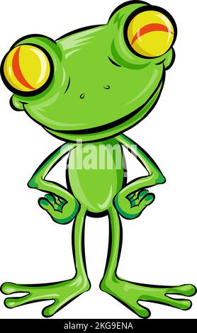 Frog Cartoon Character . isolated on white Stock Vector