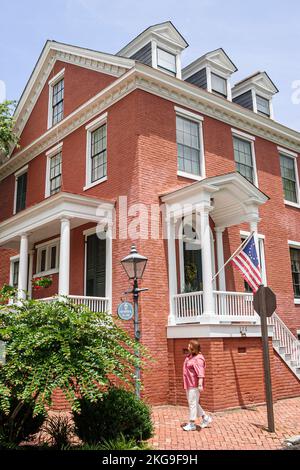 Portsmouth Virginia,Colonial history,historic Olde Towne,North Street,Lord Cornwallis headquarters,visitors travel traveling tour tourist tourism land Stock Photo