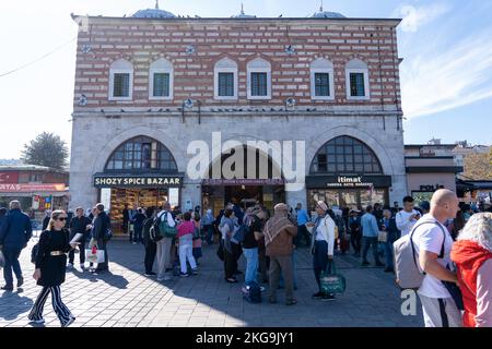 The main entrances of Egyptian Spice Bazaar in Istanbul called Mısır Çarşısı Stock Photo