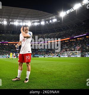 DOHA, QATAR - NOVEMBER 22: Piotr Zielinski of Poland prior to the Group C - FIFA World Cup Qatar 2022 match between Mexico and Poland at Stadium 974 on November 22, 2022 in Doha, Qatar (Photo by Pablo Morano/BSR Agency) Stock Photo