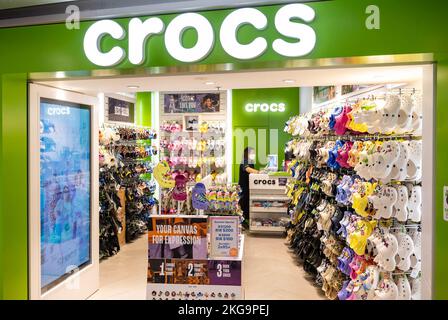 Hong Kong, China. 13th Sep, 2022. American shoe manufacturer brand Crocs store in Hong Kong (Photo by Sebastian Ng/SOPA Images/Sipa USA) Credit: Sipa USA/Alamy Live News Stock Photo