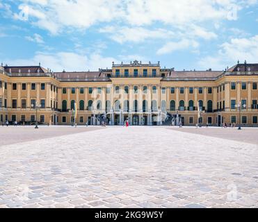 Vienna, Austria - June 2022: View with Schonbrunn Palace ( Schloss Schönbrunn) one of the major tourist attraction in Vienna. Stock Photo