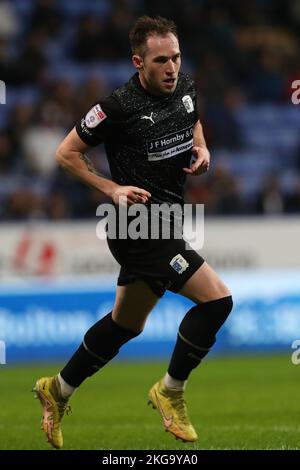 Barrow's Josh Kay celebrates after scoring during the EFL Trophy Round of 32 match between Bolton Wanderers and Barrow at the University of Bolton Stadium, on Tuesday 22nd November 2022 in Bolton, England. (Photo by: Mark Fletcher | MI News) Credit: MI News & Sport /Alamy Live News Stock Photo