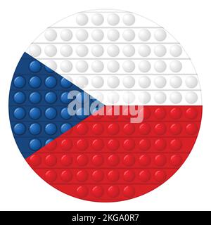 Glass light ball with flag of Czech Republic. Round sphere, template icon. national symbol. Glossy realistic ball, 3D vector illustration. Trendy Stock Vector