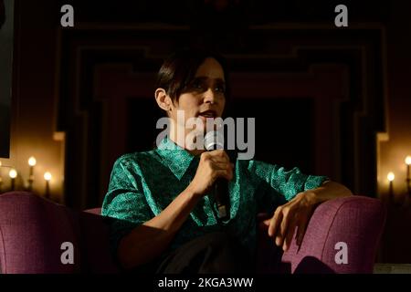 Mexico City, Mexico. 22nd Nov, 2022. Mexican singer Julieta Venegas attends at press conference to announce the launch of her latest album ‘ Tu Historia' at Metropolitan Theater. on November 22, 2022 in Mexico City, Mexico. (Photo by Carlos Tischler/ Eyepix Group/NurPhoto) Credit: NurPhoto/Alamy Live News Stock Photo