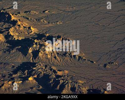 Arizona, USA, 11th November, 2022  Aerial view over the deserts and mountains north east of Phoenix, AZ., USA Stock Photo