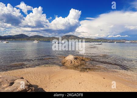 La Moune Beach in Saint-Tropez, French Riviera, France, Europe Stock Photo