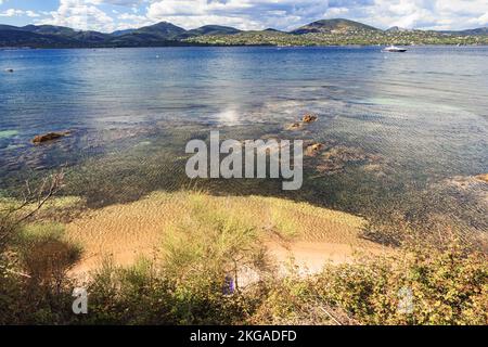 La Moune Beach in Saint-Tropez, French Riviera, France, Europe Stock Photo