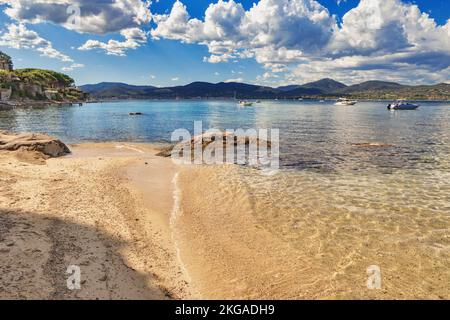 La Moune Beach in Saint-Tropez, French Riviera, France, Europe Stock Photo