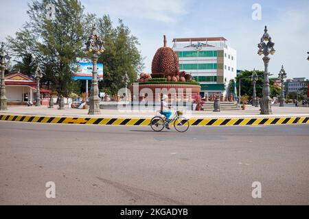 Durian Roundabout Kampot Cambodia Stock Photo