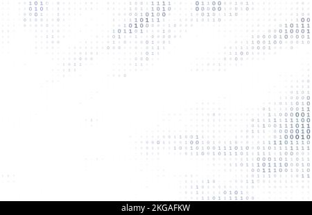 Minimal digital background with binary code. Simple vector graphic pattern with grey ones and zeros Stock Vector