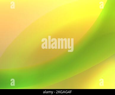 Curved green stripe on orange background. Abstract vector graphic wallpaper Stock Vector