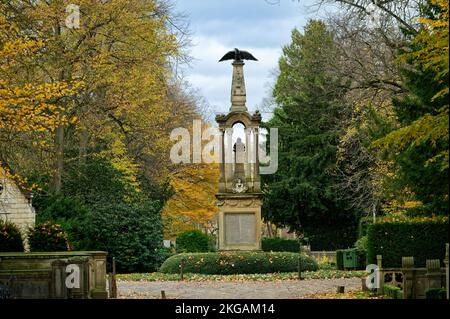 the eagle pillar on the million path of the historic cologne cemetery melaten in autumn Stock Photo