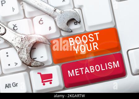 Text showing inspiration Boost Your Metabolism. Word Written on Speeding up the breakdown of food calorie intake Stock Photo