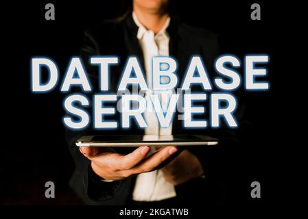 Inspiration showing sign Database Server. Business overview uses a database application that provides database services Stock Photo