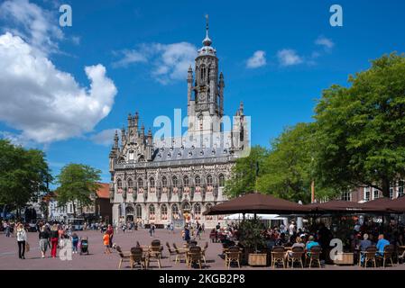 Late Gothic Town Hall, Middelburg, Zeeland, Netherlands Stock Photo