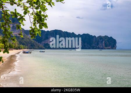 View of Ao Nang Beach in Krabi, Thailand Stock Photo