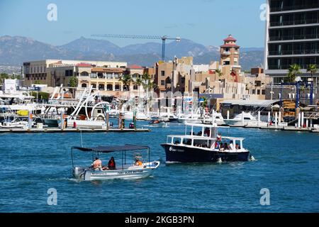 Cabo San Lucas, Mexico - November 7, 2022 - Boats carrying tourists for an excursion Stock Photo