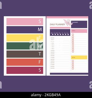 DAILY PLANNER HALLOWEEN Holiday Printable Template Organizer Schedule Page For A Day For Effective Planning Paper Sheet Design Clip Art Vector illustr Stock Vector