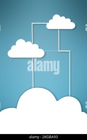 Linking your online storage. Conceptual image representing modern cloud computing. Stock Photo