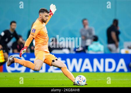 Matt Turner of USA in action during the FIFA World Cup Qatar 2022 Match  between IR Iran and USA at Al Thumama Stadium. Final score; IR Iran 0:1  USA. (Photo by Grzegorz