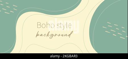 Abstract background in boho style with lines and organic shapes. Template. Vector illustration Stock Vector