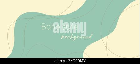 Abstract background in boho style with lines and organic shapes. Template. Vector illustration Stock Vector