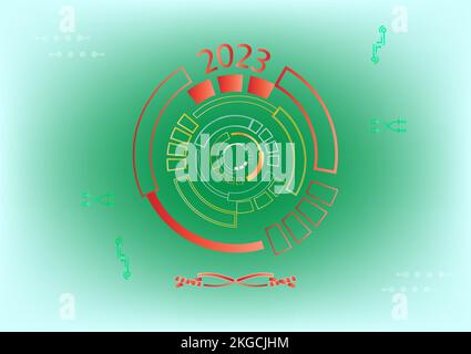 Happy new year 2023 internet online network communication technology futuristic abstract background banner pattern vector illustration Stock Vector