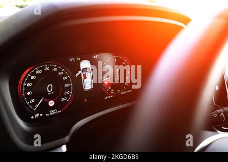 Dashboard of a modern car close up. Stock Photo
