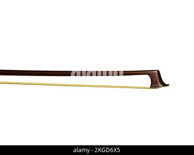 violin bow close-up on a white background. Stock Photo