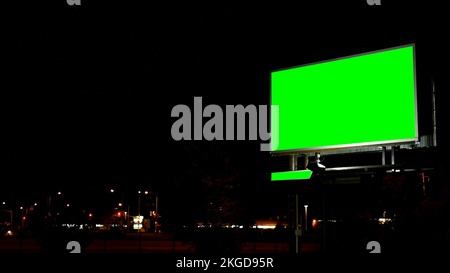 Empty Billboard with Chroma Key Green Screen, on Blue Sky with C Stock  Photo - Image of concept, communication: 110516154