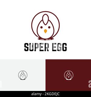 Super Egg Chicken Rooster Hen Poultry Animal Farm Logo Stock Vector