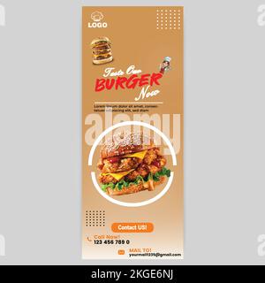 Rollup Banner Template For Burger Restaurant Stock Vector