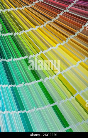 Multi colored color sampler top view. Stock Photo