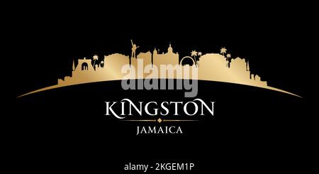 Kingston Jamaica city skyline silhouette. Vector illustration Stock Vector