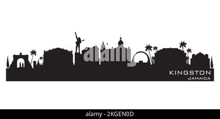 Kingston Jamaica city skyline Detailed vector silhouette Stock Vector