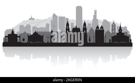 Bogota Colombia city skyline vector silhouette illustration Stock Vector