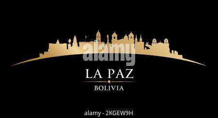 La Paz Bolivia city skyline silhouette. Vector illustration Stock Vector