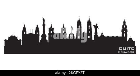 Quito Ecuador city skyline Detailed vector silhouette Stock Vector