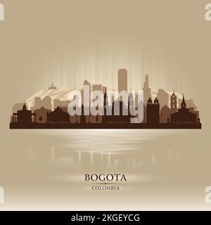 Bogota Colombia city skyline vector silhouette illustration Stock Vector