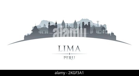 Lima Peru City Skyline Silhouette. Hand Drawn Sketch. Vector ...