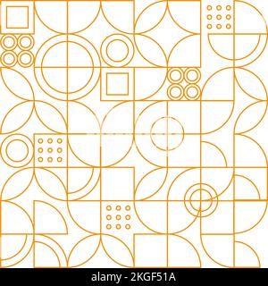 flat stylish geometric figure, thin orange lines Stock Vector