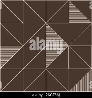 flat stylish geometric figure, thin brown lines Stock Vector