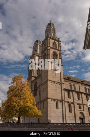 The Grossmünster in Zurich, Switzerland Stock Photo