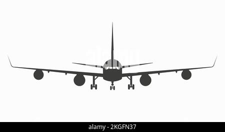Airplane jumbo jet front view on white background vector Stock Vector ...