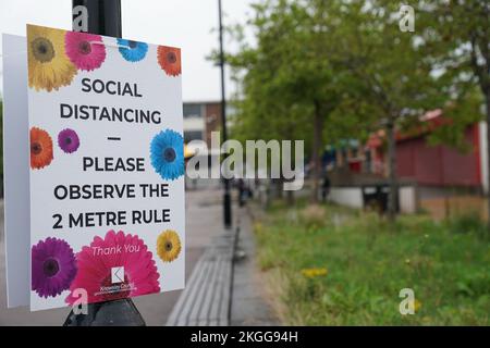 Please keep your distance sign boards in Knowsley to create awareness ...