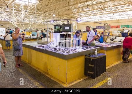 Indoor Market, Tavira, Algarve, Portugal Stock Photo